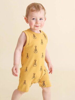 Parade Organics guitar print onesie / 3-6 months